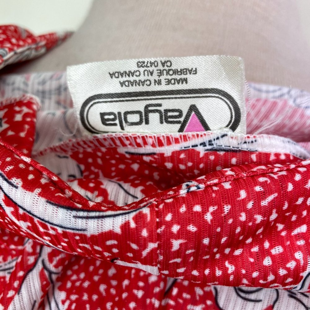 Vintage Vayola Red w/ White Florals Button Down - Picture 6 of 6